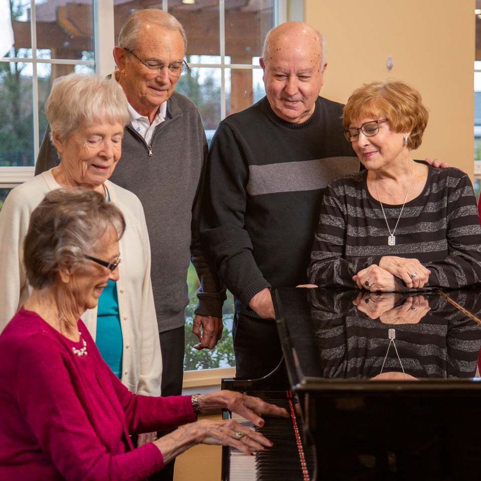 Indianapolis seniors playing piano